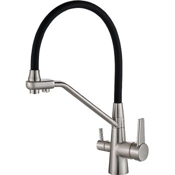 Смеситель для кухни ZorG Steel Hammer SH 903-6 SATIN Сатин Черный — фото 1, Смесители для кухни