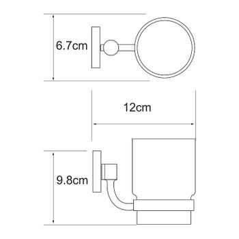 Стакан для зубных щеток WasserKRAFT Rhein K-6228 Хром — фото 3, Стаканы для зубных щеток
