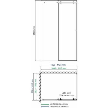 Душевой уголок WasserKRAFT Vils 110x100 56R16 профиль Хром стекло прозрачное — фото 9, Прямоугольные душевые уголки