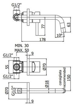 Комплект смесителей Paffoni Light KITCOL632NO006 Черный матовый — фото 16, Готовые комплекты для ванной комнаты