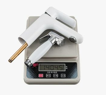 Смеситель для раковины Gappo G48 G1048-1 с гигиеническим душем Белый Хром — фото 9, Смесители для раковины