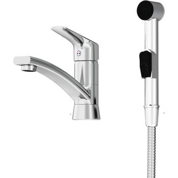 Смеситель для раковины Damixa Jupiter 770230001 с гигиеническим душем Хром — фото 2, Смесители для раковины