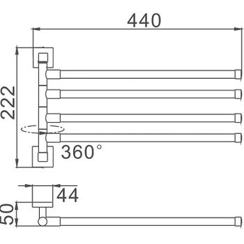Товар: Полотенцедержатель Haiba HB8614 поворотный Хром - фото 2 Полотенцедержатель Haiba HB8614 поворотный Хром — фото 2, Полотенцедержатели