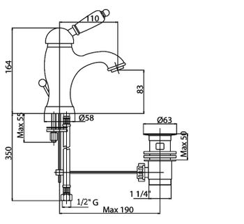 Смеситель для раковины Cezares Elite ELITE-LSM1-02-M Бронза — фото 2, Смесители для раковины