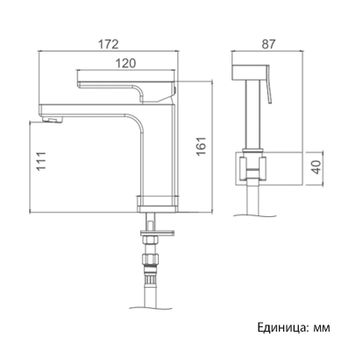 Смеситель для раковины Gappo G17-8 G1017-1 с гигиеническим душем Белый Хром — фото 10, Смесители для раковины