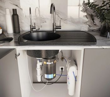 Кухонная мойка Domaci Бьелла DMC-23 GWS-23-308 Черная — фото 7, Кухонные мойки