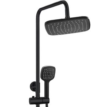 Душевая система Orange OneLife P01-912b Черная матовая — фото 2, Душевые стойки