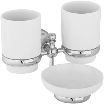Стакан для зубных щеток с мыльницей Veragio Gialetta VR.GIL-6443.CR Хром — фото 1, Стаканы для зубных щеток