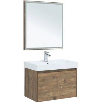 Тумба под раковину Aquanet Nova Lite 75 249514 подвесная Дуб рустикальный — фото 4, Тумбы под раковину