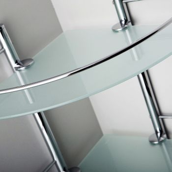 Стеклянная полка WasserKRAFT K-3133 угловая Хром — фото 3, Полки для ванной и душа