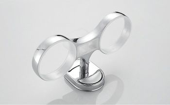 Стакан для зубных щеток Haiba HB1908 двойной Хром — фото 5, Стаканы для зубных щеток