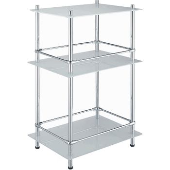 Стеклянная полка WasserKRAFT K-4033 Хром — фото 1, Полки для ванной и душа