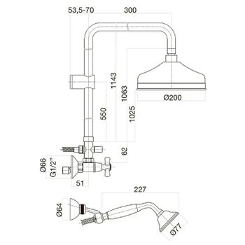 Душевая система Webert Armony AM760405010 Золото — фото 2, Душевые стойки