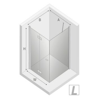 Душевой уголок New Trendy New Soleo Chrome 70х80 L D-0147A/D-0087B профиль Хром стекло прозрачное — фото 8, Прямоугольные душевые уголки