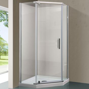 Душевой уголок Vincea Stresa 90x90 VSP-1S900CL профиль Хром стекло прозрачное — фото 1, Душевые уголки трапеция