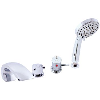 Смеситель на борт ванны Rav Slezak Dunaj Termostat DT272.5P с термостатом Хром — фото 1, Смесители на борт ванны