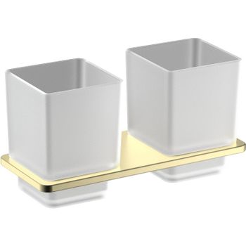 Стакан для зубных щеток Timo Selene 43034/17 двойной Золото матовое — фото 1, Стаканы для зубных щеток