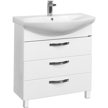 Тумба под раковину Aquaton Ария 80 Н 1A141301AA010 Белая — фото 1, Тумбы под раковину