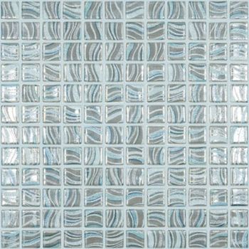 Стеклянная мозаика Vidrepur Glitter Grey №7804 на сетке 25x25 см — фото 1, Мозаика