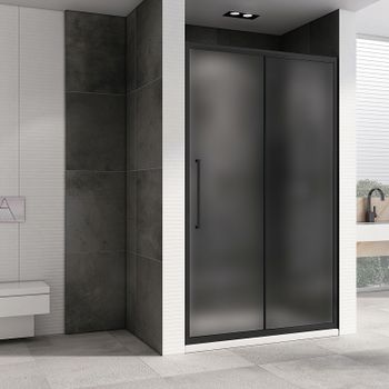 Душевая дверь Abber Schwarzer Diamant 110 AG30110BMH профиль Черный стекло матовое — фото 2, Раздвижные душевые двери