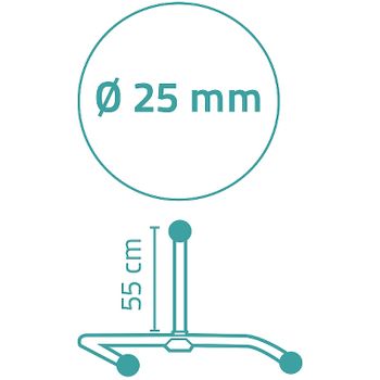 Товар: Штанга опорная Ridder Wien 59601 Белая - фото 5 Штанга опорная Ridder Wien 59601 Белая — фото 5, Карнизы для ванной