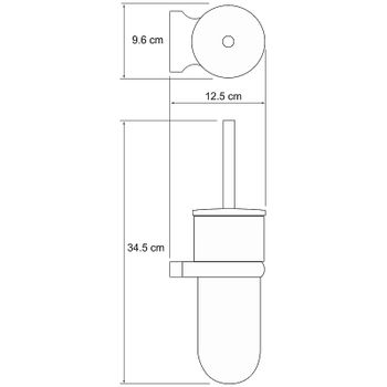 Ершик для унитаза WasserKRAFT Berkel K-6827 Хром — фото 3, Ершики для унитаза