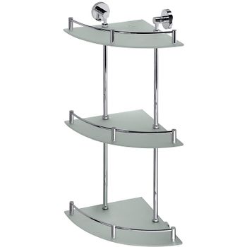 Стеклянная полка Bemeta Omega 104202152 угловая Хром — фото 1, Полки для ванной и душа