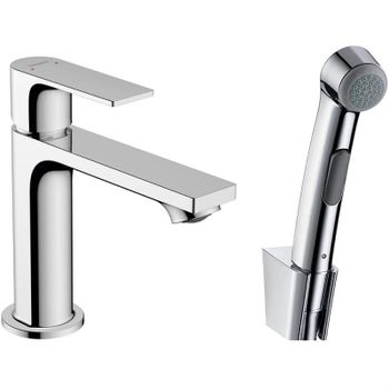 Смеситель для раковины Hansgrohe Rebris E 72216000 с гигиеническим душем Хром — фото 1, Смесители для раковины