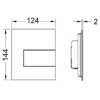 Клавиша смыва Tece Square 9242814 для писсуара Белая матовая — фото 2, Кнопки смыва