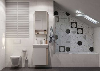 Тумба под раковину Aquaton Кантри 55 1A257601AHB20 Белая глянцевая Дуб верона — фото 6, Тумбы под раковину