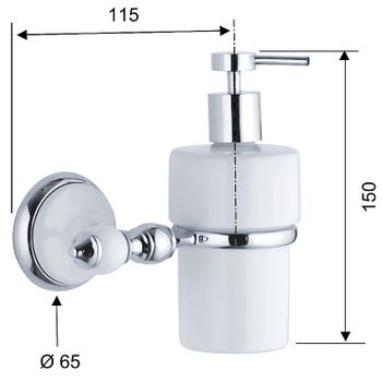 Дозатор для жидкого мыла Remer Epoca EP13CR Хром — фото 2, Дозаторы