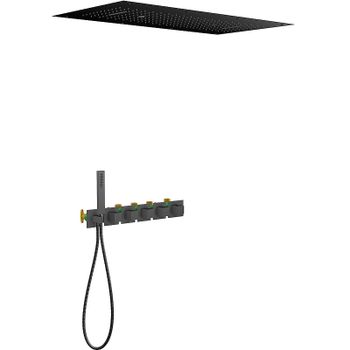 Душевая система Timo Petruma SX-5329/03SM с термостатом Черная — фото 1, Встраиваемые душевые комплекты