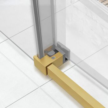 Душевая дверь Vincea Slim Soft 140 VDS-1SS140CLG профиль Брашированное золото стекло прозрачное — фото 3, Раздвижные душевые двери