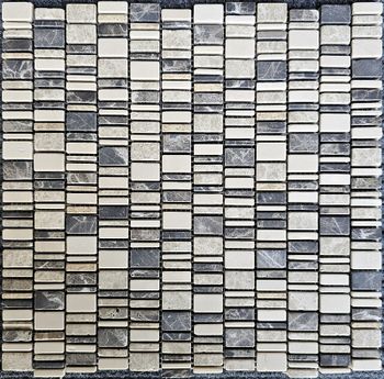 Каменная мозаика Pixmosaic Cream Nova,Dark Emperador,Light Emperador PIX 319 30,7x31 см — фото 1, Мозаика