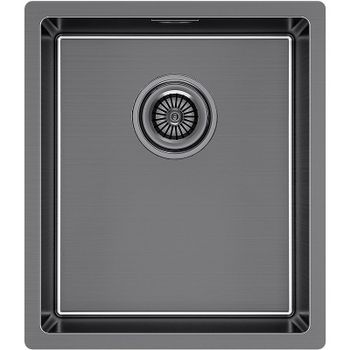 Кухонная мойка Paulmark Lassan 38 Uni LA38-GM Вороненная сталь — фото 1, Кухонные мойки