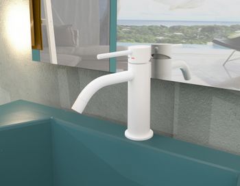 Смеситель для раковины Paffoni Light LIG071BO Белый матовый — фото 3, Смесители для раковины