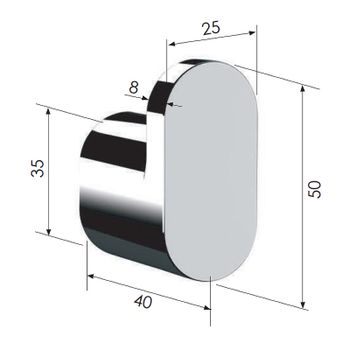Крючок Remer Lounge LN50CR Хром — фото 2, Крючки для полотенец