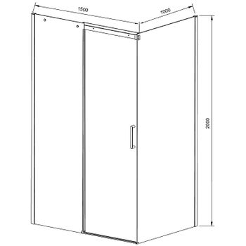 Душевой уголок Vincea Dice 150x100 VSR-4D1015CLGM профиль Вороненая сталь стекло прозрачное — фото 4, Прямоугольные душевые уголки