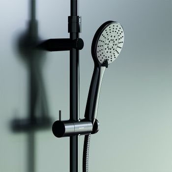 Душевая система Damixa Jupiter 977730300 Черная матовая — фото 2, Душевые стойки