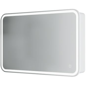 Зеркальный шкаф Creto Rainfall 90 22-900600WH с подсветкой Белый — фото 1, Зеркальные шкафы в ванную