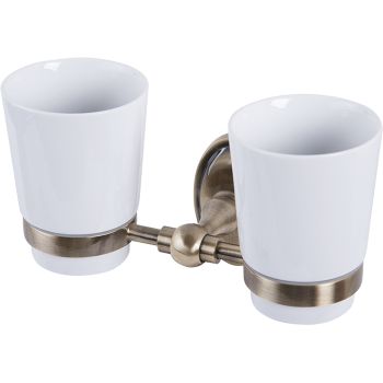 Стакан для зубных щеток Veragio Bonjour VR.BNR-7842.BR двойной Бронза — фото 1, Стаканы для зубных щеток