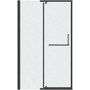 Душевая дверь Grossman Pragma 120 100.K33.03.120.21.02 профиль Черный матовый стекло шиншилла — фото 1, Распашные душевые двери