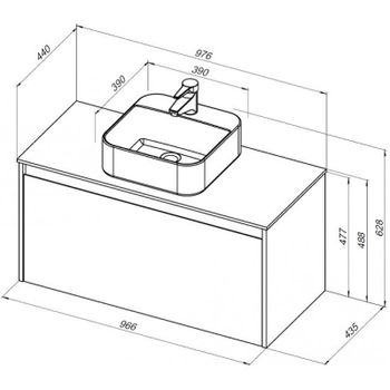 Тумба под раковину Aquanet Nova Lite 100 249520 подвесная Дуб рустикальный — фото 7, Тумбы под раковину