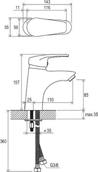 Смеситель для раковины Ravak Neo NO 012.00 X070023 Хром — фото 6, Смесители для раковины