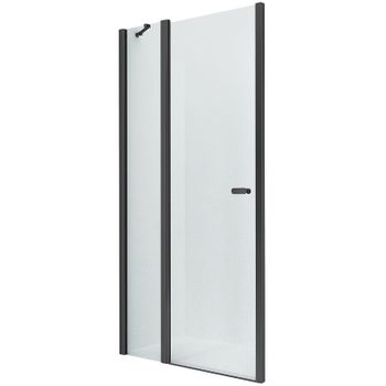 Душевая дверь New Trendy New Soleo Black 100 D-0242A профиль Черный стекло прозрачное — фото 1, Распашные душевые двери