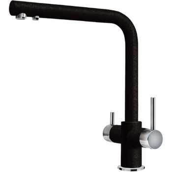 Смеситель для кухни ZorG Sanitary ZR 348 YF ХРОМ  ЧЕР МЕТАЛ Черный — фото 1, Смесители для кухни