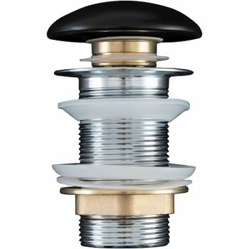 Донный клапан Aquanet 330953 click-clack Черный матовый — фото 1, Донные клапаны