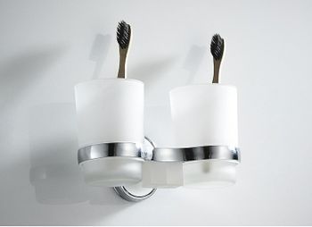 Стакан для зубных щеток Haiba HB1908 двойной Хром — фото 7, Стаканы для зубных щеток