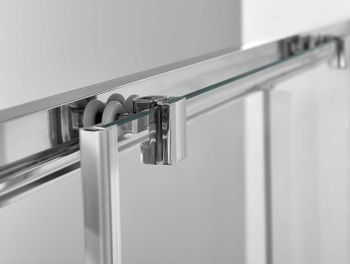 Душевая дверь Vincea Alpha 110 VDS-3AL110CLGM профиль Вороненая сталь стекло прозрачное — фото 4, Раздвижные душевые двери