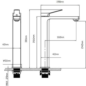 Смеситель для раковины Vincea Arco VBF-4AR02GM Вороненая сталь — фото 3, Смесители для раковины
